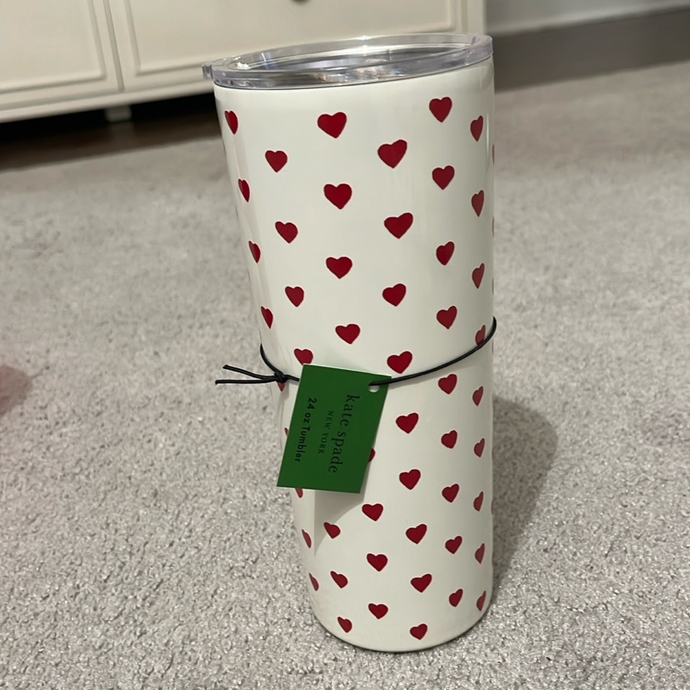 kate spade heart 24oz tumbler new with tags